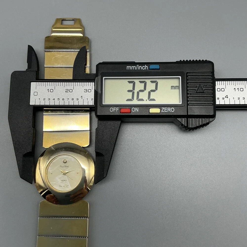 Vintage Pierre Nicol Womens Watch 32mm MOP Dial Gold Tone New Battery 6.75